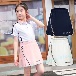 TTYGJ golf childrens clothing girls kids sports pleated skirts short skirts to prevent light out A-line culottes OJAW