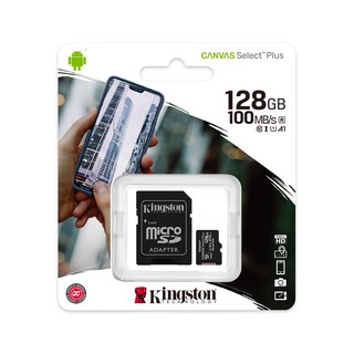 Kingston 128GB รุ่น Canvas Select Plus Class 10 แบบ MicroSDHC Card + SD Adapter (SDCS2/128GB)