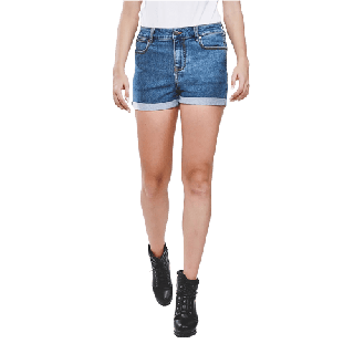 WRANGLER กางเกงขาสั้น SHORTS ทรงพอดีตัว REGULAR FIT - HIGH WAIST รุ่น WR S124D102 DENIM แรงเลอร์ กางเกง เสื้อผ้าผู้หญิง