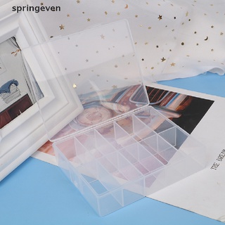 [springeven] กล่องพลาสติกใส ประดับเพชรเทียม สําหรับเก็บเครื่องประดับตกแต่งเล็บ