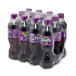 แฟนต้า น้ำอัดลม น้ำองุ่น 450 มล. x12 ขวด Fanta soft drink, grape juice 450ml x12 bottles