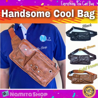 Handsome Cool Bag กระเป๋า กระเป๋าผู้ชาย กระเป๋าคาดอก กระเป๋าคาดเอว คาดอก คาดเอว ดีไซน์สุดเท่ห์ หนัง PU