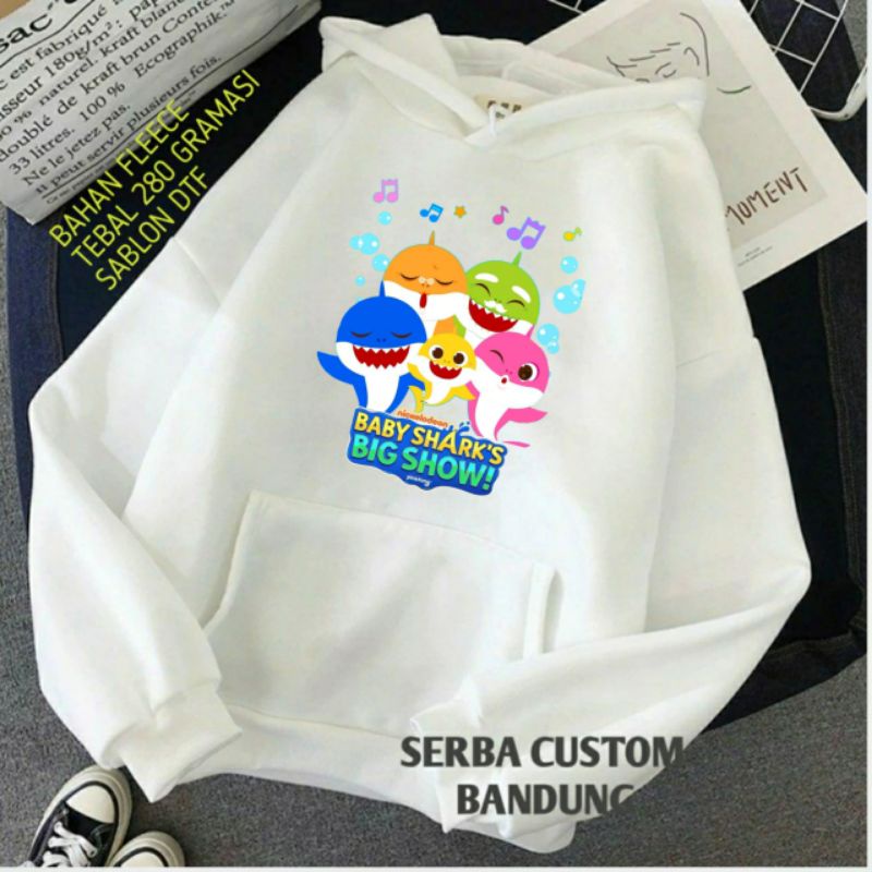 เสื้อฮู้ด/เสื้อกันหนาวเด็กของ Baby Shark วัสดุหนา