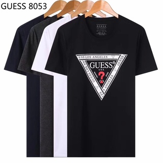 เสื้อยืดแขนสั้น พิมพ์ลาย Guess แฟชั่นฤดูใบไม้ผลิ และฤดูร้อน สําหรับผู้ชาย และผู้หญิง