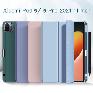 Xiaomi Pad 5 Pro 2021 Mipad 5 11 นิ้วเคสซองหนังซิลิโคนอัจฉริยะพร้อมที่ชาร์จ