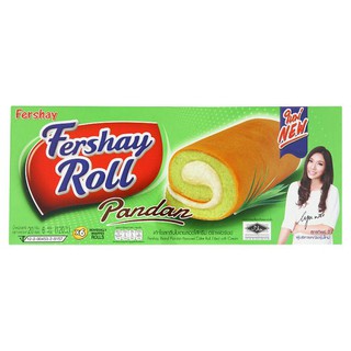 🔥*พร้อมส่ง*🔥 เฟอร์เชย์ เค้กโรลกลิ่นใบเตยสอดไส้ครีม 20กรัม x 6 ซอง Forschay Roll Cake with Pandan flavor cream filling, 2