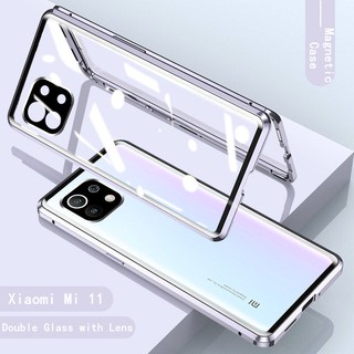 เคส Mi 11T 11TPro 11 11Pro 11Ultra 11lite⭐กระจกสองด้าน กรอบโลหะ สถานที่น่าสนใจแม่เหล็ก เคสโทรศัพท์⭐PhoneCase PhoneCover⭐WithLens Double sided Tempered Glass Metal Frame Magnetic Phone Case⭐Xiaomi Mi11