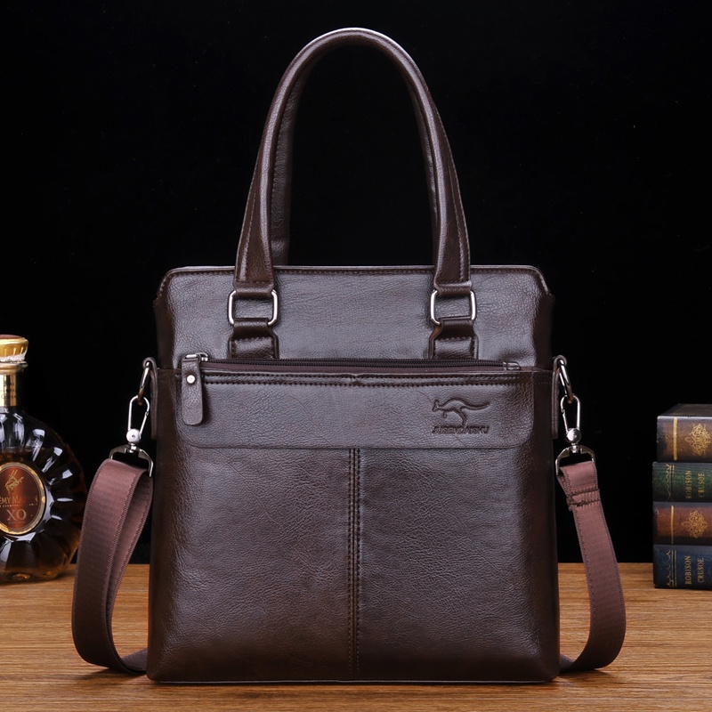 ❃❦☋Jusen Kangaroo Leather Men s Bag Handbag Men s Bag Shoulder Messenger Bag Business Leather Bag Briefcase Backpack Men