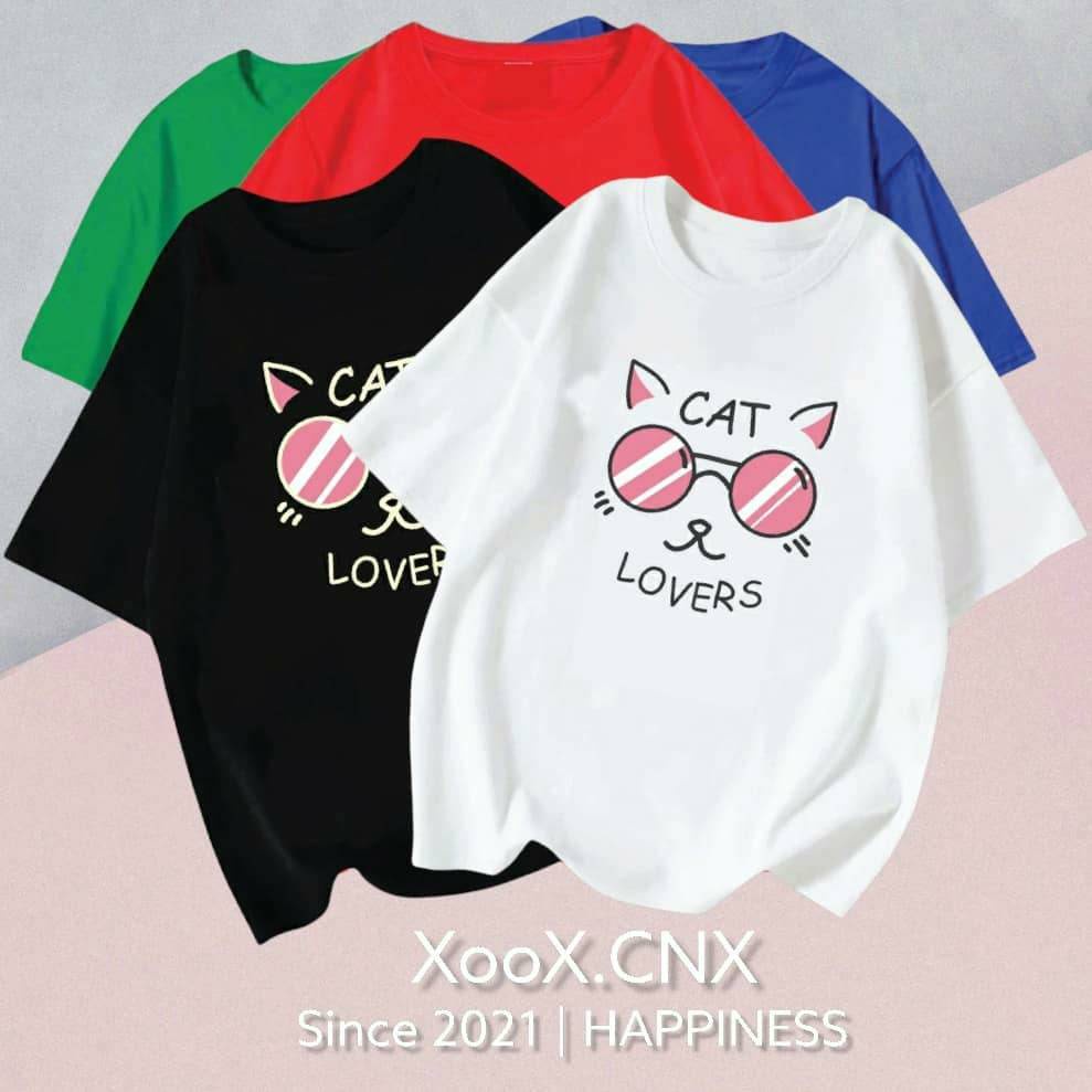 เสื้อยืด Uni Sex ลาย Cat Lover Shopee Thailand