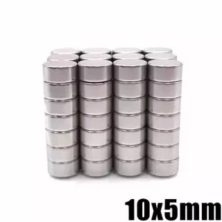 10ชิ้น แม่เหล็กนีโอไดเมียม 10x5มิล Magnet Neodymium 10x5mm แม่เหล็กแรงสูง 10*5mm แม่เหล็ก กลมแบน 10*5มิล