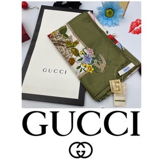 Gucci made in Italy ผ้าพันคอแบรนด์เนมมือสองแท้