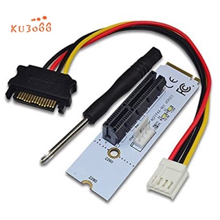 NGFF M.2 to PCI-E 4X Riser Card M2 Key M to PCIe X4 Adapter with LED Voltage Indicator for ETH Bitcoin Miner Mining