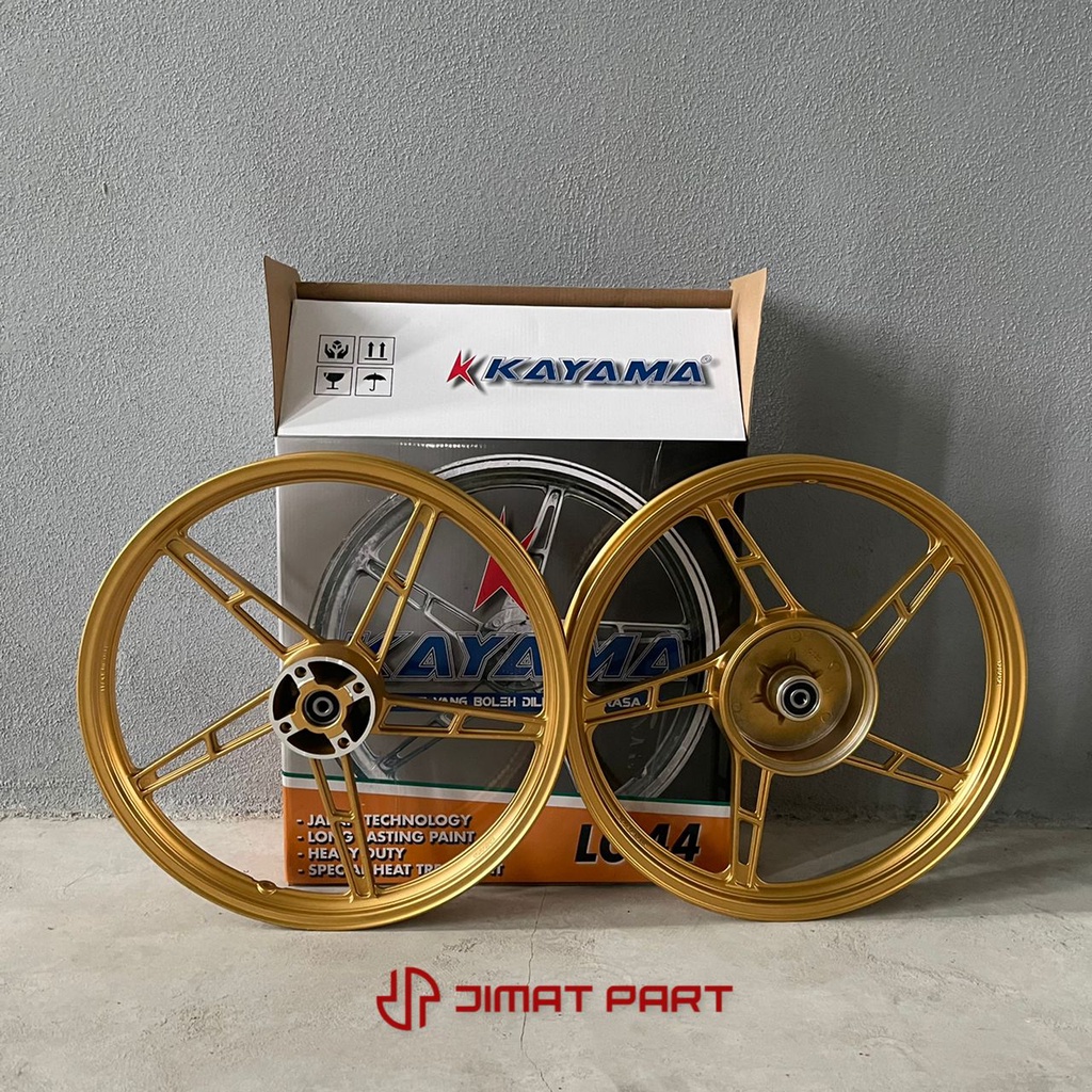 (SIAP BEARING BUSH) SPORT RIM LC 4S 5 BATANG CAST WHEEL LC135 GOLD BLACK 140X160 KAYAMA LC44