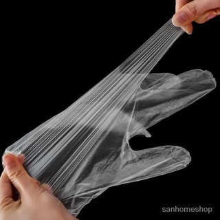 ถุงมือทำอาหาร แบบใช้แล้วทิ้ง (200 ชิ้น/แพค) ถุงมือพลาสติก ถุงมือพลาสติกใส ถุงมือพลาสติกใช้แล้วทิ้ง