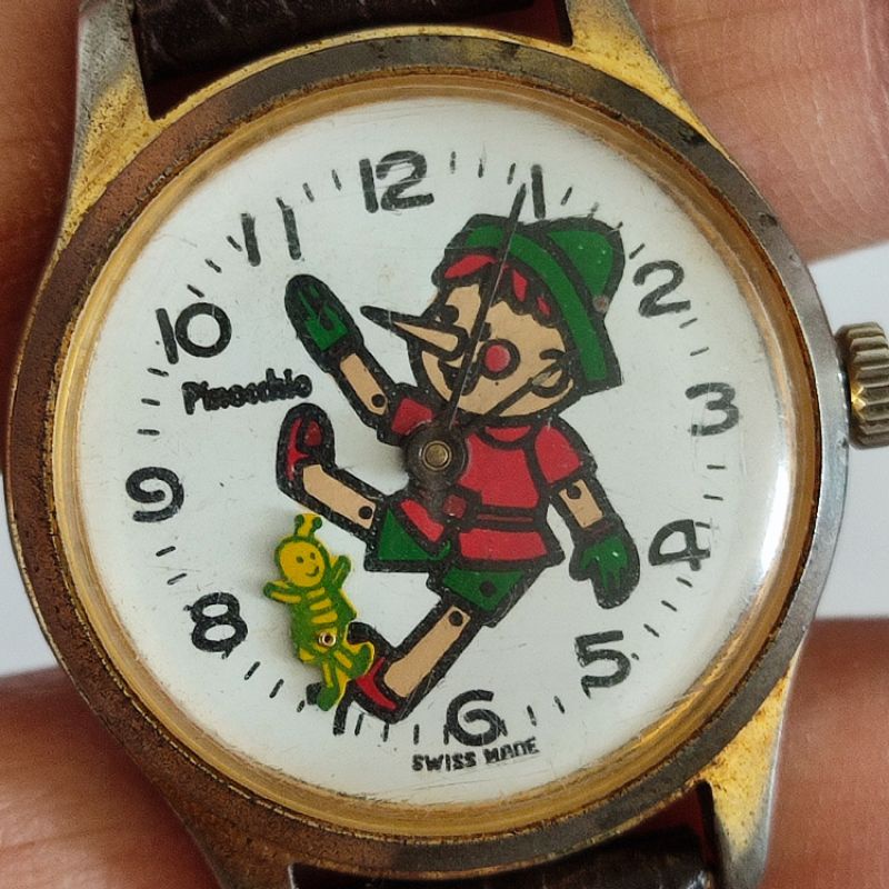 Pinocchio พิน็อคคิโอ นาฬิกา วินเทจ ระบบไขลาน งานเก่าจากสวิส