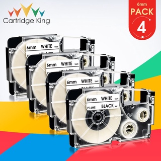 6PCS XR-6WE XR 6WE XR6WE Black on White 6mm*8m Label Tapes for Casio KL-G2TC KL-170PLUS KL-820 KL-100 KL-200 Printer