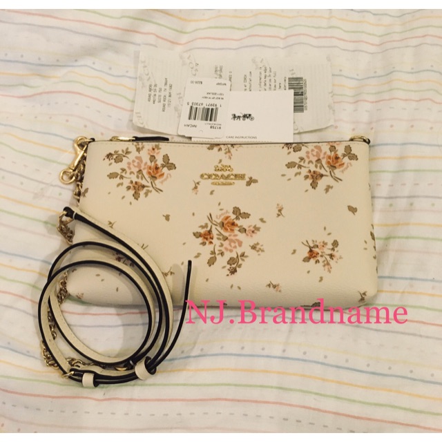 COACH 91758 ZIP TOP CROSSBODY WITH ROSE BOUQUET PRINT Shopee Thailand