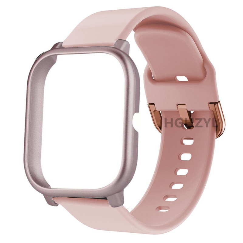 สาย + เคส สําหรับ Huami Amazfit Bip U Pro / GTS 2e MIni / GTS 2mni / Amazfit GTS สายนาฬิกา ซิลิโคน + เคส TPU