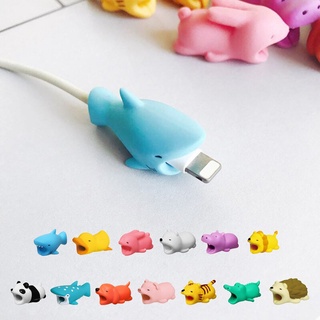 ⚡⚡⚡happie ฝาครอบป้องกันสายเคเบิ้ลชาร์จ Usb ลายการ์ตูนสัตว์ น่ารัก การ์ตูน