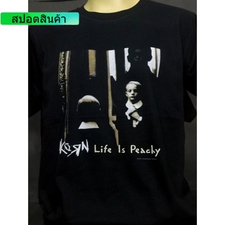 เสื้อวงนำเข้า Korn Life Is Peachy Nu Metal Limp Bizkit Papa Roach P.O.D. Linkin Park Style Vintage T-Shirt