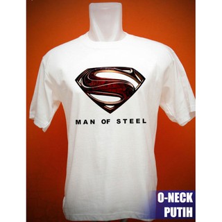 เสื้อยืดผ้าฝ้าย พิมพ์ลายโลโก้ SUPERMAN MAN OF STEEL PREMIUM SUPERHERO คุณภาพสูง สําหรับผู้ชาย และผู้หญิง 30S - เสื้อยืด -