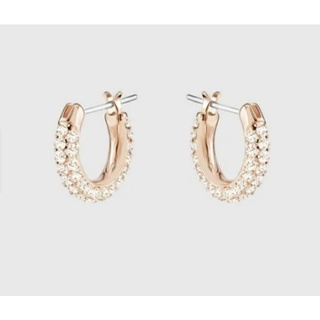 (พร้อมส่ง)*New*SWAROVSKI Stone Pierced Earrings, Pink, Rose-gold tone plated แบบลิซ่าBlackpink