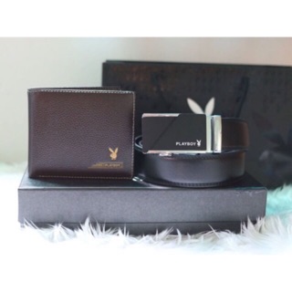 Playboy เซ็ตสุดคุ้ม 🌿 PLAYBOY LEATHER BELT &amp; WALLET VALUE PACK Limited 🌿