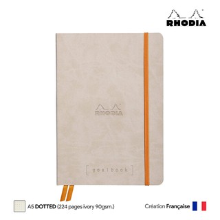 Rhodia Goalbook (A5) Dotted Soft Cover (Beige) - สมุดโน๊ตปกอ่อน Rhodia ขนาด A5 ลายจุด สีเบจ