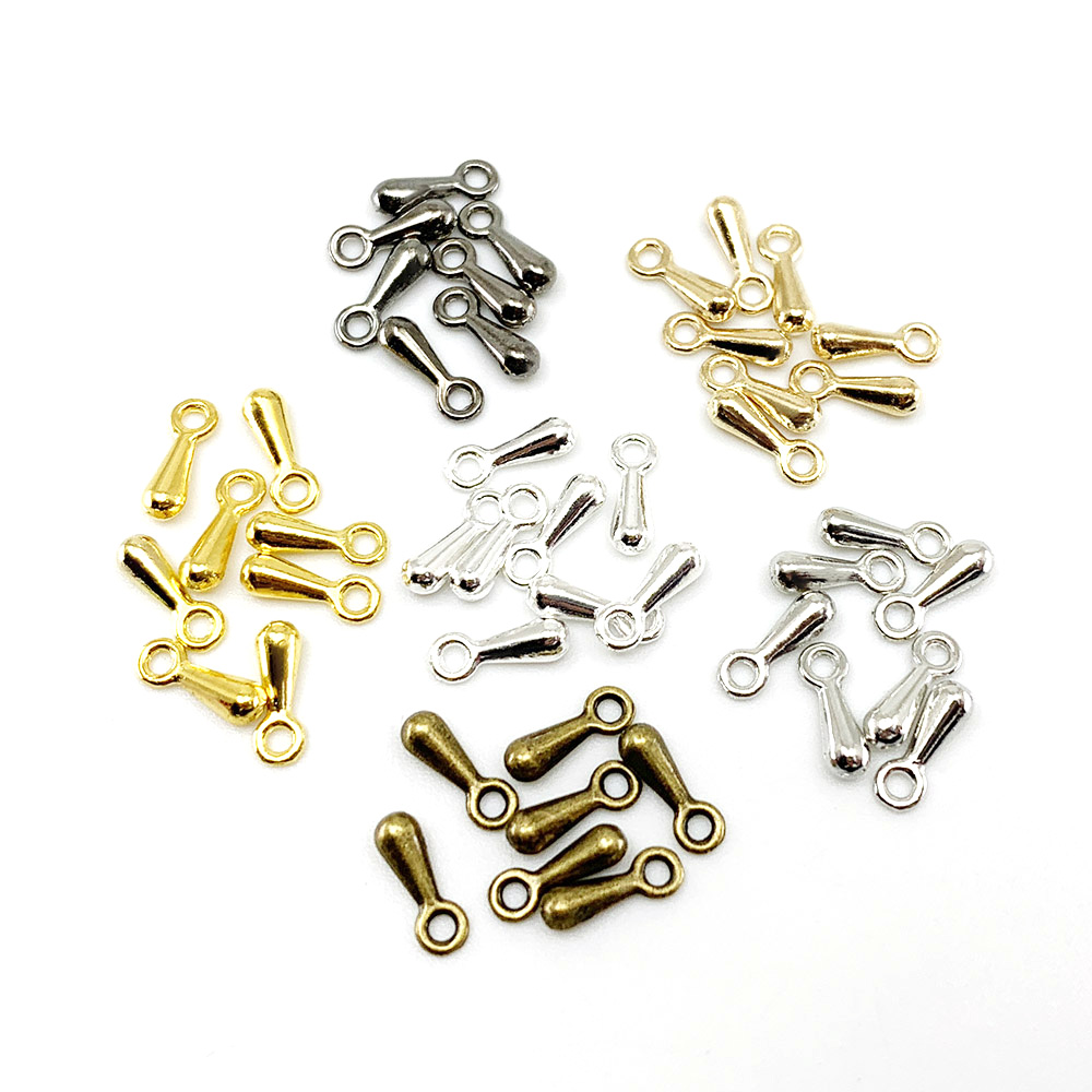 ✨จี้หยดน้ำทอง/เงิน 200ชิ้น (โซ่ขยาย/ขนาดเล็ก) สำหรับ DIY เครื่องประดับแฟชั่น อุปกรณ์เสริมแฮนด์เมด