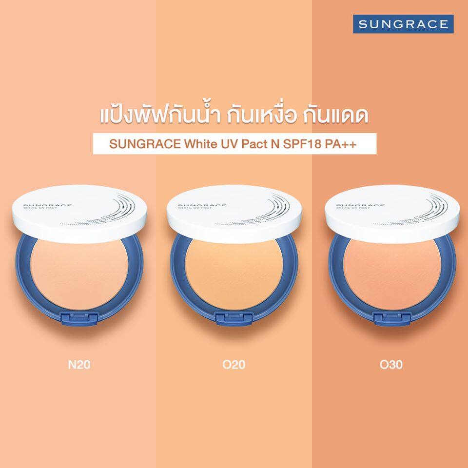 Covermark Sungrace White UV Pact N SPF18 /PA++ คัพเวอร์มาร์ค ซันเกรซ แป้ง ยูวี แป้งพัฟ เนื้อละเอียด