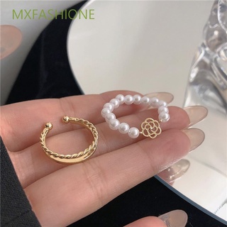 Mxfashione เครื่องประดับแหวนมุกคามิเลียน่ารักสไตล์เกาหลีสําหรับคู่รัก