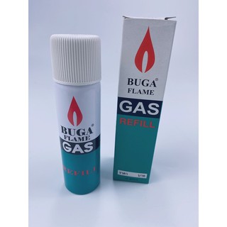 แก๊สกระป๋อง แก๊สเติมไฟแช็ค ขนาดบรรจุ 50 กรัม BUGA FLAME GASเป็นแก็สโปรเพน ,บิวเทน ใช้สำหรับเติมไฟ