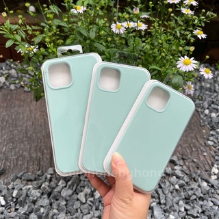 🔥เคสกำมะหยี่มีโลโก้ สีเขียวอ่อน สำหรับเคสมือถือ i13 mini Pro Promax,7 8 plus,SE2,X XR XSmax,11 Pro Max,12 mini Pro Max🔥