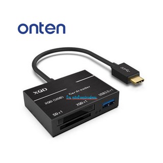 Onten (มี2รุ่น) 3 In 1 Digital Camera SD/XQD/USB3.0 Card Reader Adapter Cable for Type C otn-9189 otn-5212B