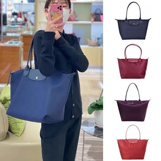 พร้อมส่ง ของแท้ Longchamp 1899 Neo กระเป๋าสะพายไหล่ ผ้าไนล่อน ทรงโท้ท ขนาดใหญ่ สําหรับผู้หญิง