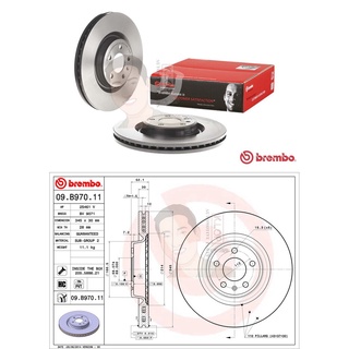 09 B970 11 จานเบรค ล้อ F (ยี่ห้อ BREMBO) รุ่น HC PVT PORSCHE Macan ปี2014-2018