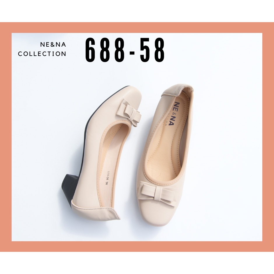 รองเท้าเเฟชั่นผู้หญิงเเบบคัชชูส้นเตี้ย No. 688-58 NE&amp;NA Collection Shoes MIJG