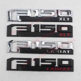 1set รถยนต์ 26.3 * 5cm พลาสติก ABS F150 LARIAT F150 XLT สัญลักษณ์ด้านหลังด้านข้างลำต้นตราโลโก้รถยนต์ร่างกายสติกเกอร์สีเงินสีดำ