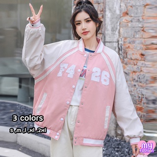 🎴MYF มาใหม่🎴เสื้อกันหนาว แจ็คเก็ตบอมเบอร์ผ้าสำลี ลาย F4 3 สี