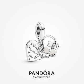 Pandora กําไลข้อมือเงิน s925 จี้รูปแมว หัวใจ เครื่องประดับ Diy p326