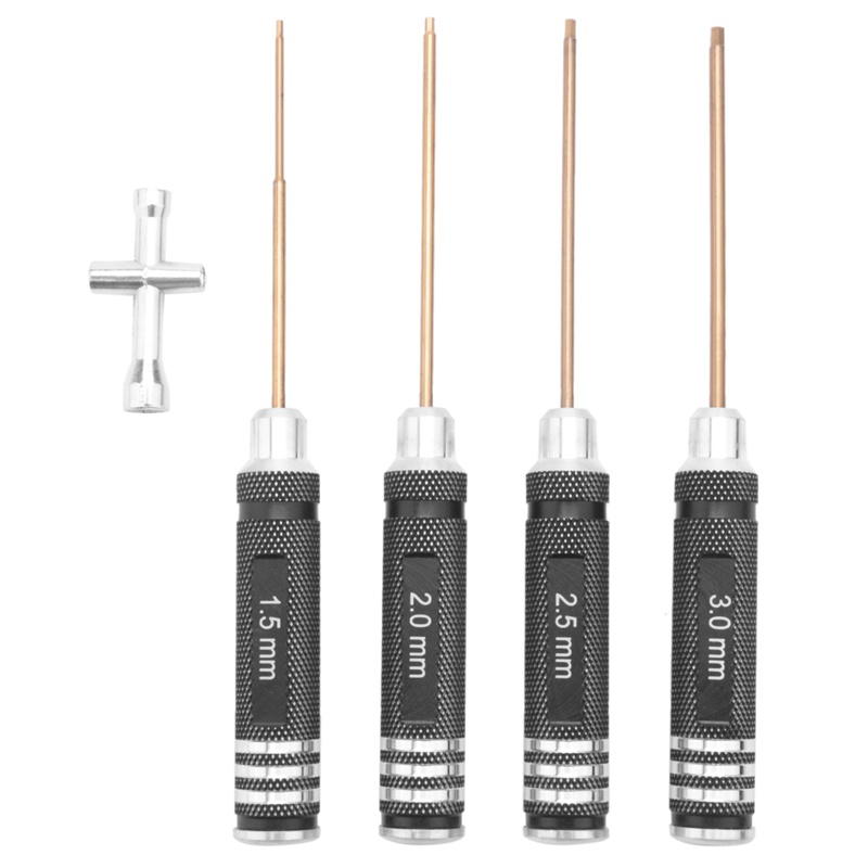 Hex Screw Driver Set RC Tools Kit Hexagon Screwdriver Kit With Cross Wrenches Sleeve For RC Helicopt