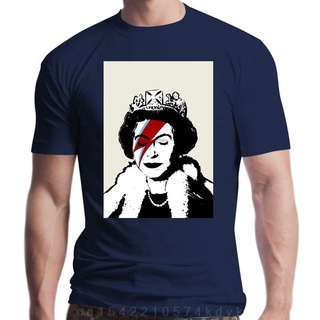 เสื้อยืด พิมพ์ลาย Queen Elizabeth Bansky Bowie Parody 2022