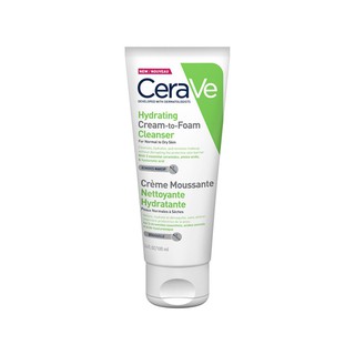 CERAVE Hydrating Cream-to-Foam Cleanser 100 , 236ml. - ความสะอาดและล้างเครื่องสำอางขั้นตอนเดียว