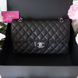 [ทักแชทก่อนสั่งซื้อ] Chanel  Classic  Medium 25 cm หนังวัวแท้ caviar สีดำ อะไหล่เงิน งานสั่งตัดขึ้นแบบจากของจริง