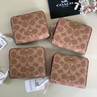 พร้อมส่งแท้💯 COACH BILLFOLD WALLET IN SIGNATURE CANVAS (COACH 1076)งานช้อป