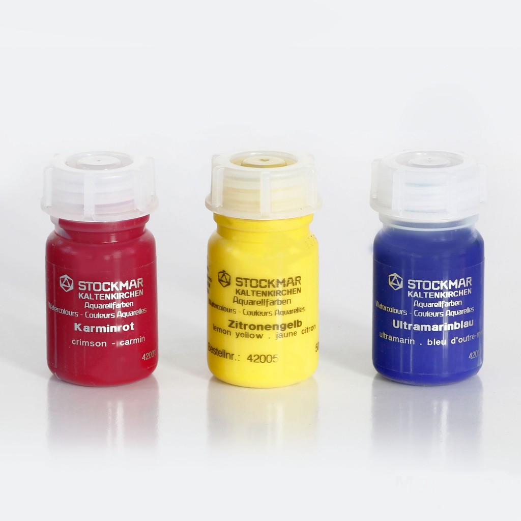 สต้อกมาร์  ชุดสีน้ำโปร่งแสง แม่สีหลัก 3 สี ขนาดกลาง ขวดละ 50 มล. (รวม 150 มล.) 