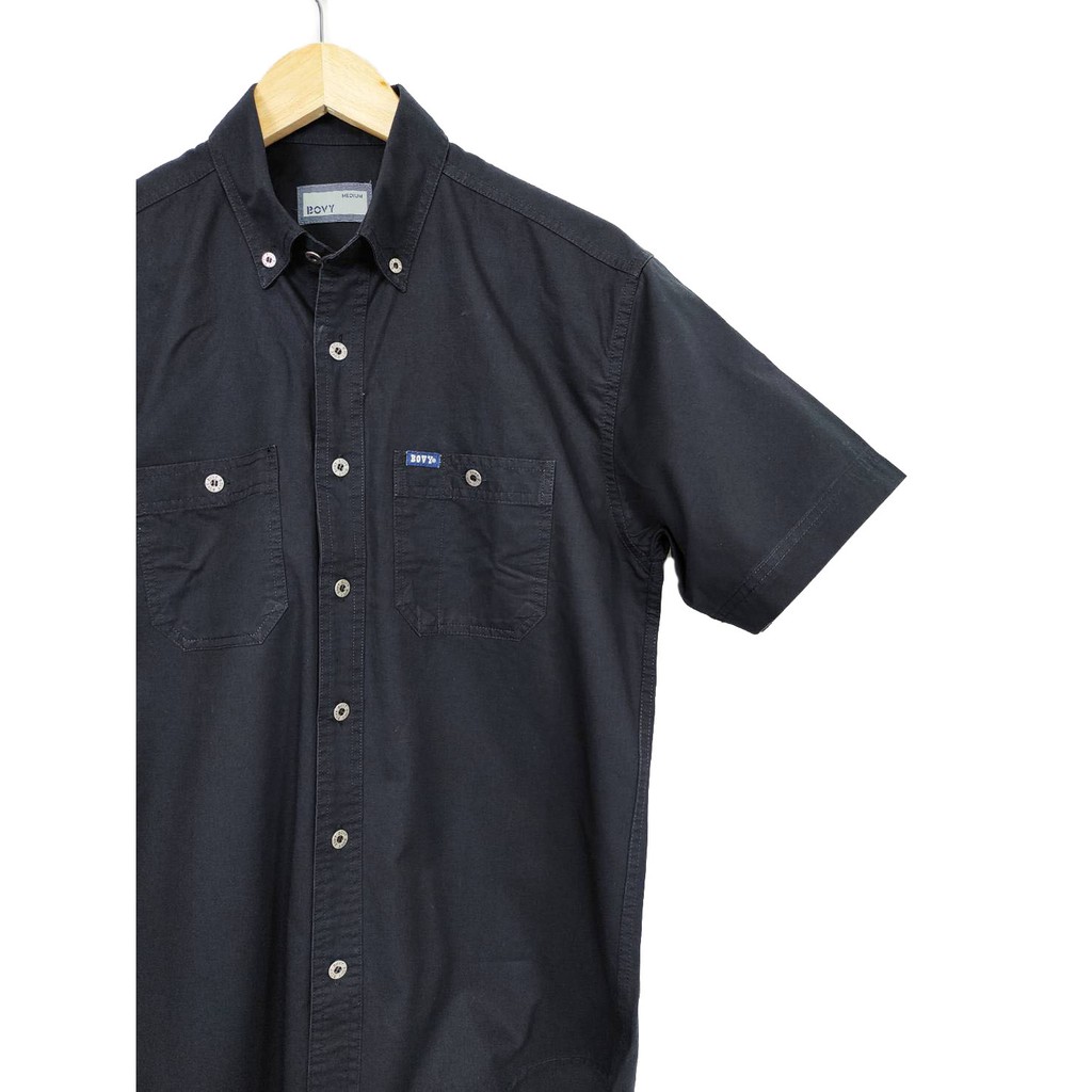 BOVY SHIRT - เสื้อเชิ้ตสีดำ PREMIUM BAS 3820 BK01