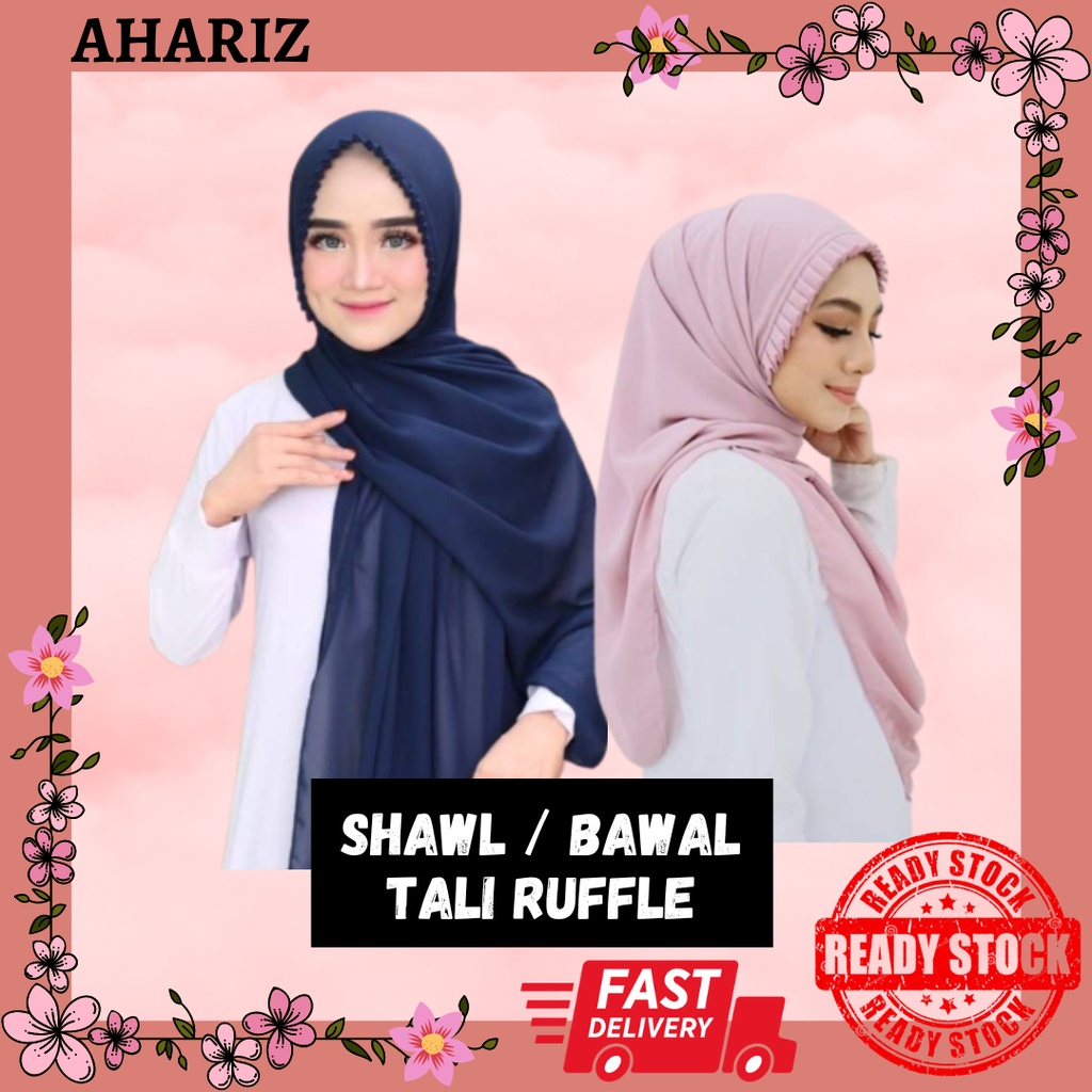 LELONG SHAWL RUFFLE TALI CHIFON / BAWAL RUFFLE TALI CHIFON / AWNING RUFFLE