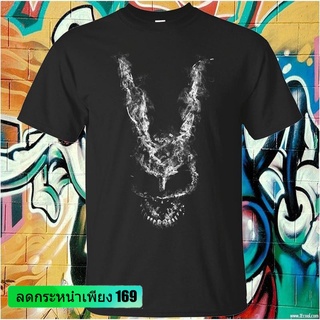 ใหม่ เสื้อยืดลําลอง แขนสั้น คอกลม พิมพ์ลาย Wake Up Donnie Darko Bunny Mask สีดํา แฟชั่นสําหรับผู้ชาย