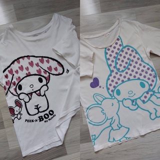 เสื้อยืด My melody Uniqlo (มือ 2) 2 ตัว 500 บาท